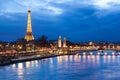 Eiffel Tower and Pont Alexandre III Royalty Free Stock Photo